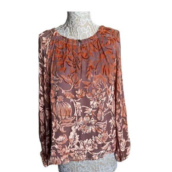 Sundance Floral Velvet Burnout Silk Blend Eloise Top size Medium - Picture 2 of 6